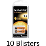 Duracell 60 Stuks (10 Blisters A 6 St) Batterij Da13 Hearing Aid