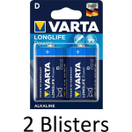 Varta 4 Stuks (2 Blisters A 2 St) Longlife Power D Batterijen