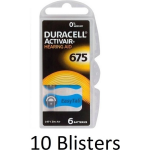 Duracell 60 Stuks (10 Blisters A 6 St) Da675 Hoorapparaat Batterij - Blauw