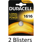 Duracell 2 Stuks (2 Blisters A 1 St) Knoopcel Batterij 1616 Lithium