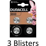 Duracell 12 Stuks (3 Blisters A 4 St) 2032 Lithium-knoopcelbatterij