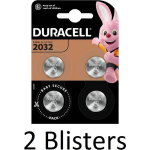 Duracell 8 Stuks (2 Blisters A 4 St) 2032 Lithium-knoopcelbatterij