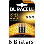 Duracell 12 Stuks (6 Blisters A 2 St) Mn21 Alkaline Beveiligingsbatterij