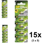 GP 15 Stuks (3 Blisters A 5st) - A11 Mn11 11a 6v Alkaline Batterij