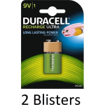 Duracell 2 Blisters (2 Blisters A 1 St) 9v Oplaadbare Batterij - 170 Mah