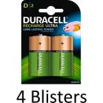 Duracell 8 Stuks (4 Blisters A 2 St) D Oplaadbare Batterijen