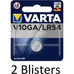 Varta 2 Stuk (2 Blisters A 1 St) V10ga Wegwerpbatterij Lr54 Alkaline