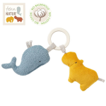 Fehn natur Grijpring Met Knuffel Nijlpaard & Walvis