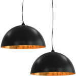 vidaXL Plafondlampen 2 st halfrond E27 50 cm en goudkleurig - Negro