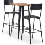 vidaXL 3-delige Barset staal - Zwart