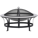 vidaXL Tuinvuurplaats met grill 76 cm roestvrij staal - Negro