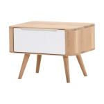 Gazzda Ena nightstand 55 houten nachtkastje whitewash - 1 lade - Bruin