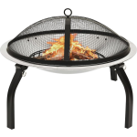 vidaXL Vuurplaats en barbecue 2-in-1 met pook 56x56x49 cm rvs - Plata