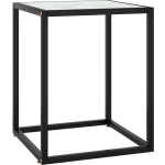 vidaXL Salontafel met wit marmerglas 40x40x50 cm - Negro