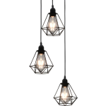 vidaXL Plafondlamp met diamantvorm 3xE27 - Negro