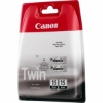 Canon Inktcartridge zwart 2-pack 2x5.3ml BCI-15BK Replace: N/A