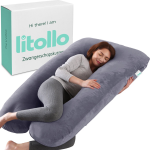 Litollo® Zwangerschapskussen Xxl Voedingskussen Lichaamskussen 280cm Zachte Fleece Stof Body Pillow - Grijs