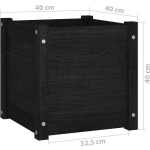 Vidaxl Plantenbak 40x40x40 Cm Massief Grenenhout - Zwart