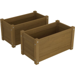 Vidaxl Plantenbakken 2 St 60x31x31 Cm Massief Grenenhout Honing - Bruin