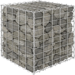 Vidaxl Gabion Plantenbak Verhoogd Kubus 50x50x50 Cm Staaldraad - Silver