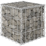 Vidaxl Gabion Plantenbak Verhoogd Kubus 30x30x30 Cm Staaldraad - Silver