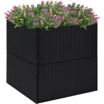 Vidaxl Plantenbak 80x80x80 Cm Poly Rattan - Negro