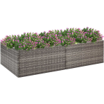 Vidaxl Plantenbak 157x80x40 Cm Poly Rattan - Grijs