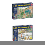 Jumbo Jan Van Haasteren - Puzzelset - De Kunstmarkt 2000 Stukjes & De Wijnmakerij 1000 Stukjes