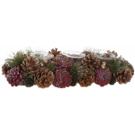 Items Kerst Thema Kaarsenhouder Ornament Roze/bruin Nature 38 X 15 X 9,5 Cm Cm - Waxinelichtjeshouders