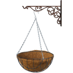 Hanging Basket 30 Cm Met Ijzeren Muurhaak En Kokos Inlegvel - Plantenbakken - Grijs