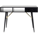 Golddesk Bureau Met Plank En Lade 110x60 Cm. - Zwart