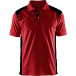 Blaklader Poloshirt Piqué 3324 - kraag met knopen - rood/zwart