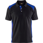 Blaklader Poloshirt Piqué 3324 - kraag met knopen - zwart/korenblauw