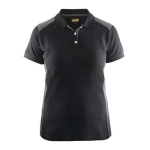 Blaklader Poloshirt Dames korte mouw knoopsluiting 3390 - zwart/grijs