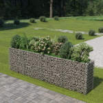 Vidaxl Gabion Plantenbak Verhoogd 360x50x100 Cm Gegalvaniseerd Staal - Silver