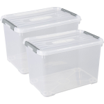 Curver Handy+ Opbergbox - 65l - 2 Stuks - Transparant Met Deksel