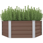 Vidaxl Plantenbak Verhoogd 129x129x46 Cm Gegalvaniseerd Staal - Bruin