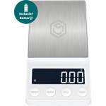 Digitale Mini Precisie Keukenweegschaal Wit - 0,01 Tot 200 Gram - 14.2 X 7.5 Cm - Weegschaal Keuken