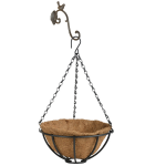 Esschert Design Hanging Basket 25 Cm Met Ijzeren Muurhaak En Kokos Inlegvel - Plantenbakken