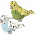 2x Pluche Parkieten Knuffels Groen En Blauw 16 Cm - Vogel Knuffels