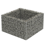 Vidaxl Gabion Plantenbak Verhoogd 90x90x50 Cm Gegalvaniseerd Staal - Silver