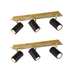 TRIO Marley 3-spot-goud - 2 Stuks - Zwart