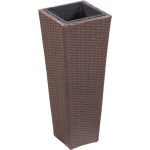 Vidaxl Plantenbak Verhoogd 30x30x80 Cm Poly Rattan - Bruin