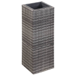 Vidaxl Plantenbak Verhoogd 28x28x80 Cm Poly Rattan - Gris