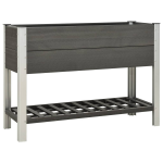 Vidaxl Plantenbak Verhoogd Met Schap 125x50x90 Cm Hkc - Grijs