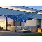 hi Zonnezeil Met 100 Led&apos;s 3,6x3,6x3,6 M Licht - Blauw