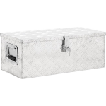 Vidaxl Opbergbox 70x31x27 Cm Aluminium Zilverkleurig - Plata