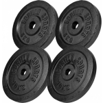 Gorilla Sports Halterschijven Set - Bundel - 30 Kg (2 X 5 & 2 X 10 Kg) - Gietijzer Zwart - 30 Mm