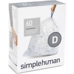 Simplehuman - Afvalzak, Code D, 20 L, Pak Van 3x20 Stuks, Transparant -