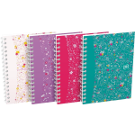 Oxford Floral Softcover Spiraalschrift, Ft A6, 50 Vel, Geruit 5 Mm, 4 Geassorteerde Designs 10 Stuks